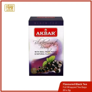 Blackcurrant Burst Flavoured Black Tea, a superior blend infused with natural fruit pieces and high-grown BOPF leaves.