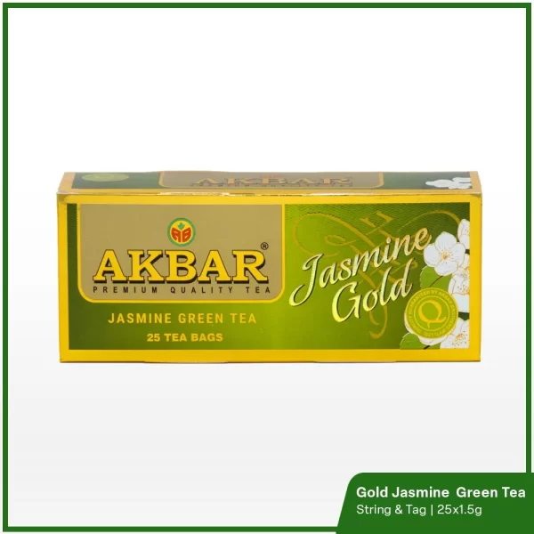 Akbar Jasmine Green Gold Tea - String & Tag - Image 2