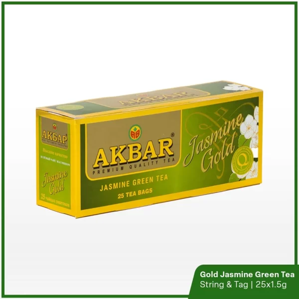 Akbar Jasmine Green Gold Tea - String & Tag - Image 3