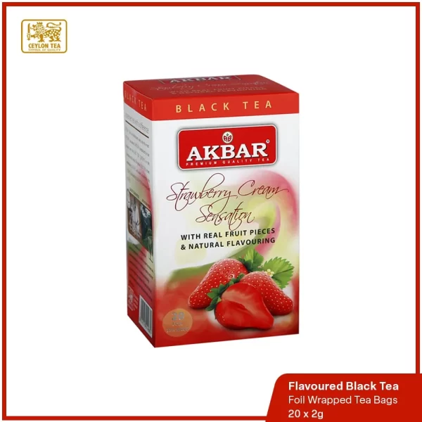 Akbar Strawberry Cream - Flavoured Black Tea - Image 2