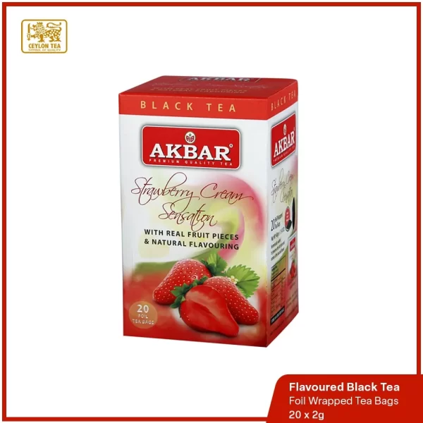 Akbar Strawberry Cream - Flavoured Black Tea - Image 3